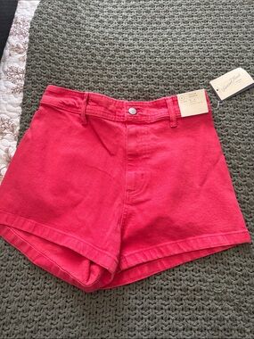 Target Coral/Pink High-Rise Jean Shorts